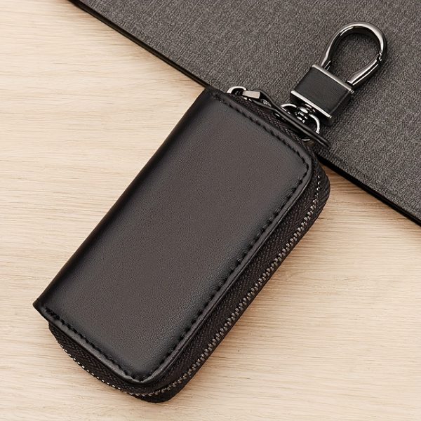 Genuine Napa Leather Car Key Organizer Stylish Zippered Key Case for Both Men And Women