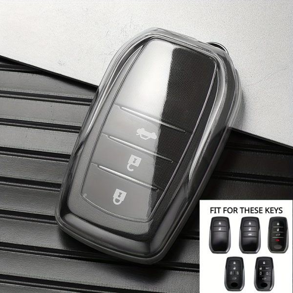 Premium Fashion TPU Car Key Case Suitable for Toyota, Protective Cover for Various for TOYOTA Models Including Runner, Land Cruiser, Camry, RAV4, Prado, Highlander, Corolla, Crown, Wildlander, Levin Key Additions