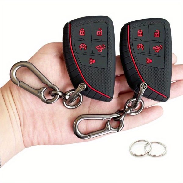 2-Pack, Black Silicone Key Fob Cover for 2022 2023 2024 2025 for Chevy Silverado 1500 for GMC Sierra 1500, 2024 2025 Silverado Sierra 2500HD 3500HD