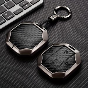 High-end Zinc Alloy Key Protective Cover, Suitable for 2025 for Chery JETOUR Freedom, T1 T2 Traveler, Car Smart Key Protective Case, Zinc Alloy Material, Carbon Fiber Pattern Surface, Drop-Proof and Wear-Resistant